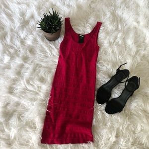 Bebe pink bandage dress with open back. S/P